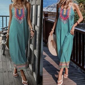 Boho geo print cami dress